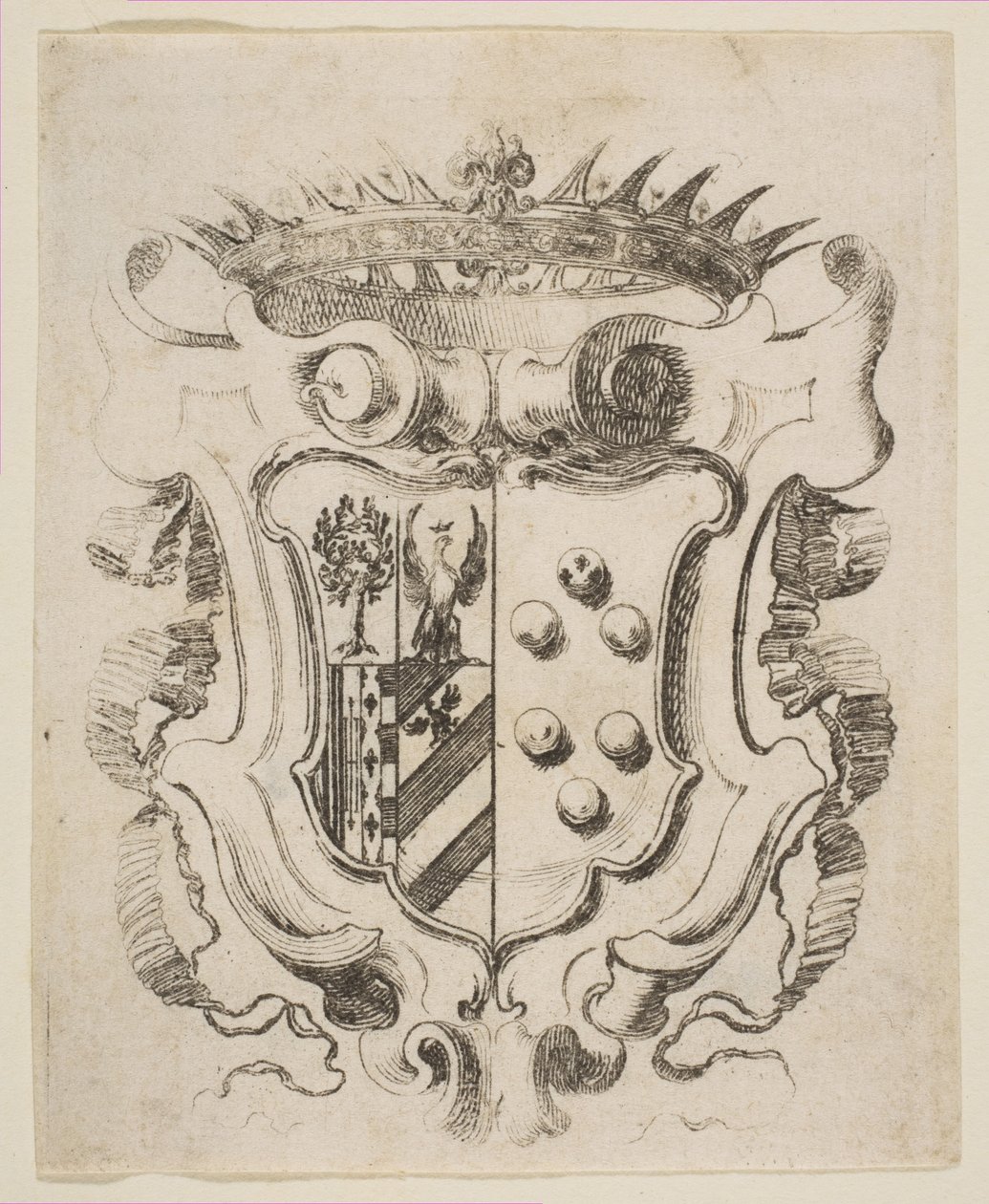 Arms of the Medici med Della Rovere, 1637. af Stefano della Bella