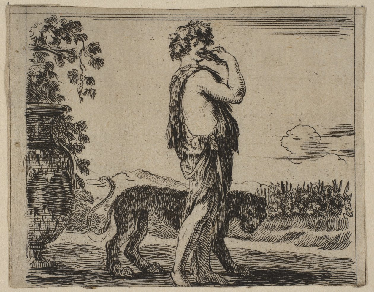Bacchus, fra Game of Mythology Jeu de la Mythologie, 1644. af Stefano della Bella
