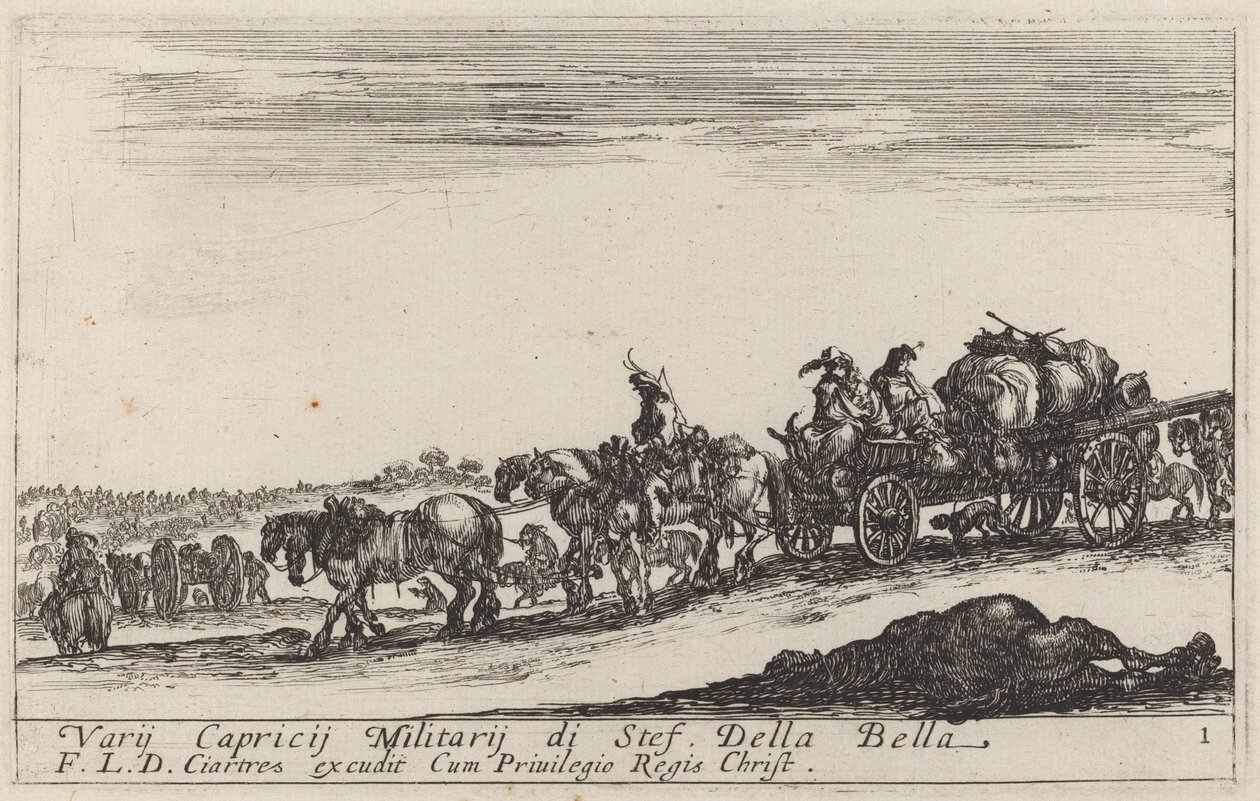 Bagagetog, ca. 1641. af Stefano della Bella