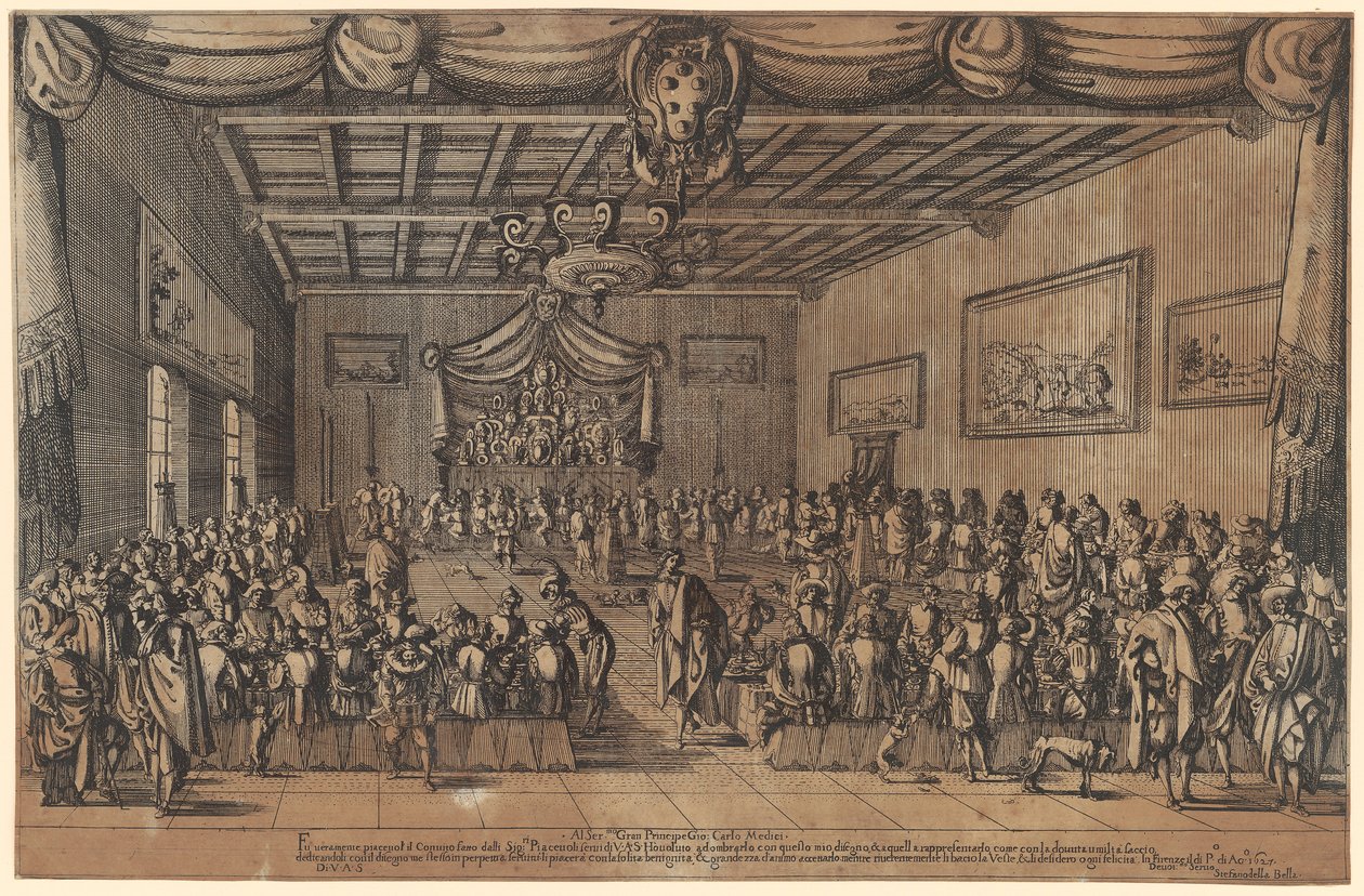 Bankett der Piacevoli af Stefano della Bella