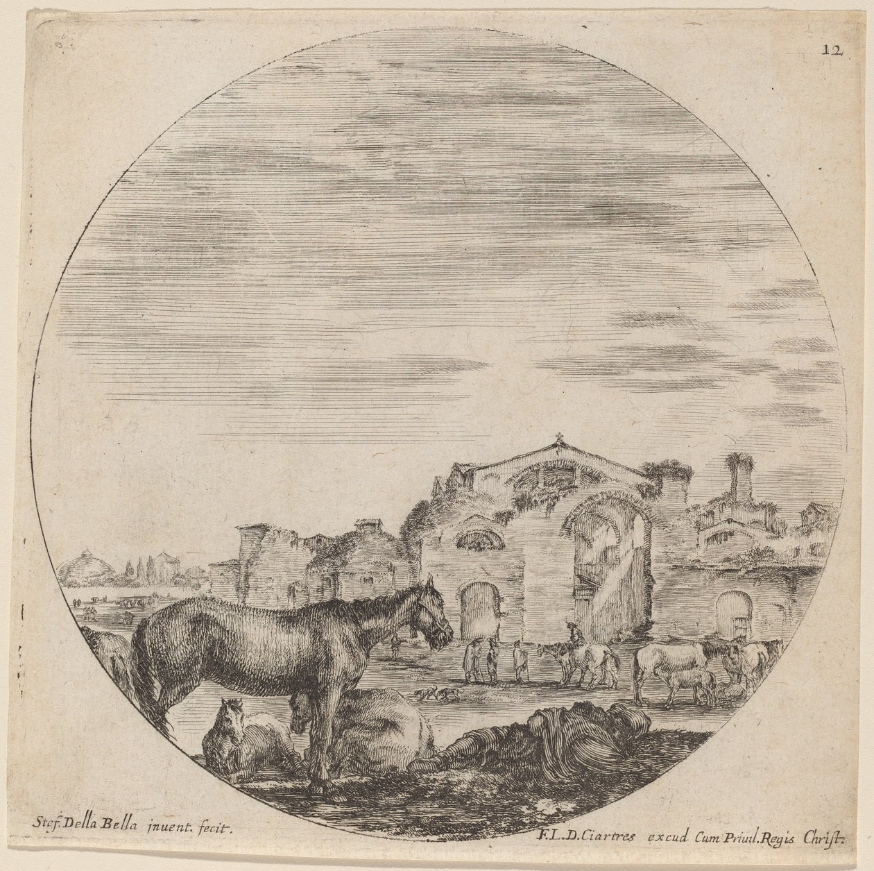 Sovende bade af Diocletian og Hyrde af Stefano della Bella