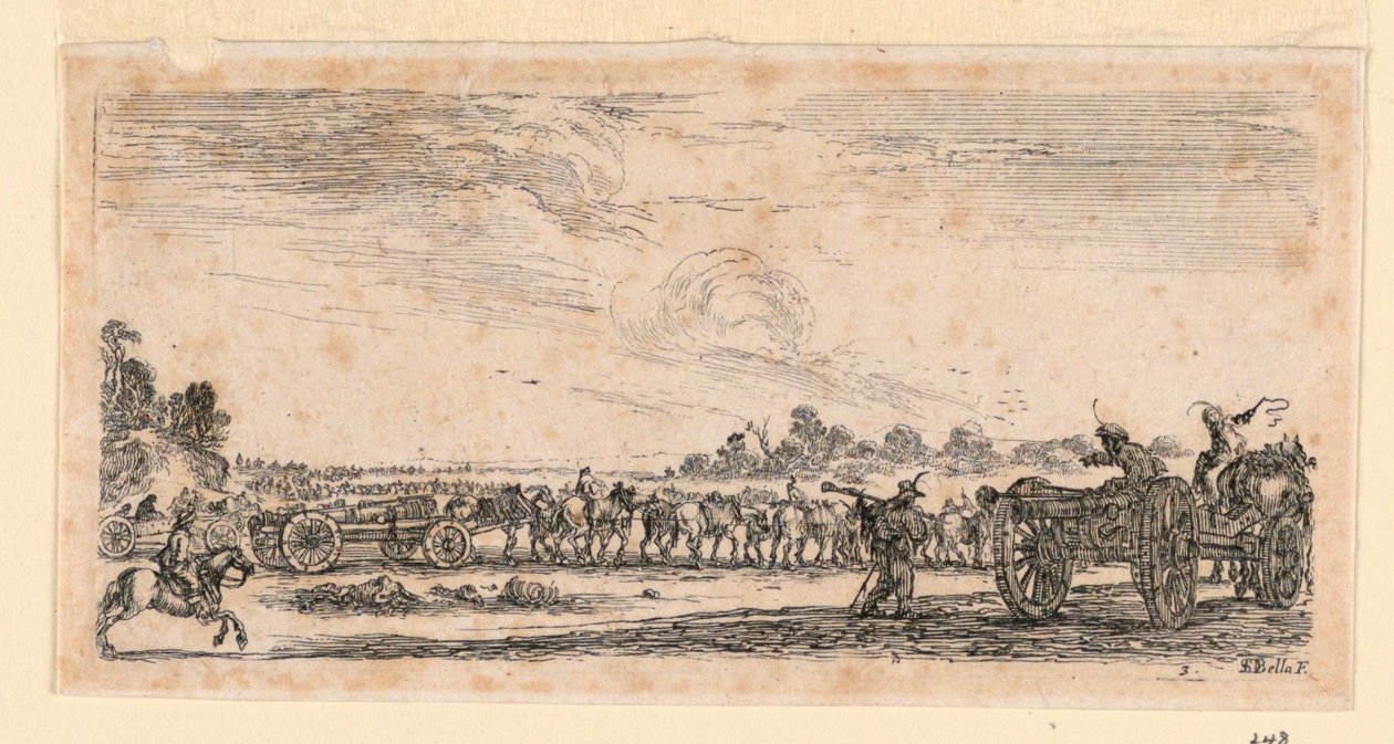 Battle Scene, fra "Designs of Some Troop Conduct, Cannons, and Town Attacks" af Stefano della Bella