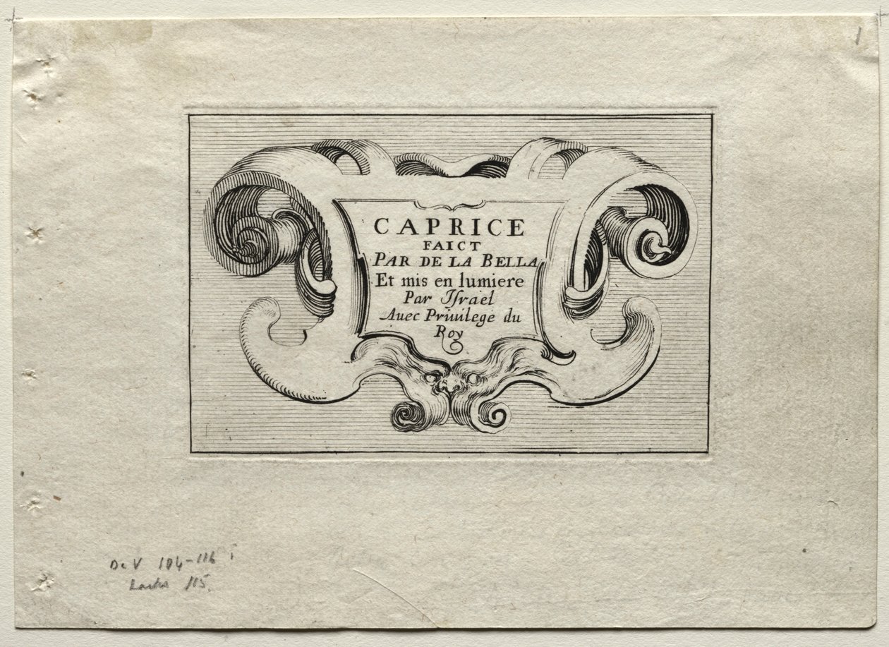 Caprices: Titelside. af Stefano della Bella