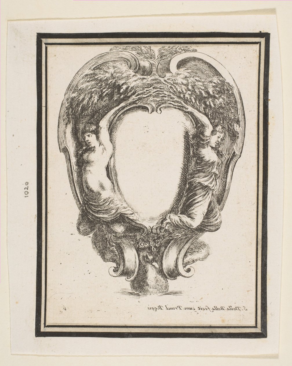 Kartouche med ænder og nymfer, 1647. af Stefano della Bella