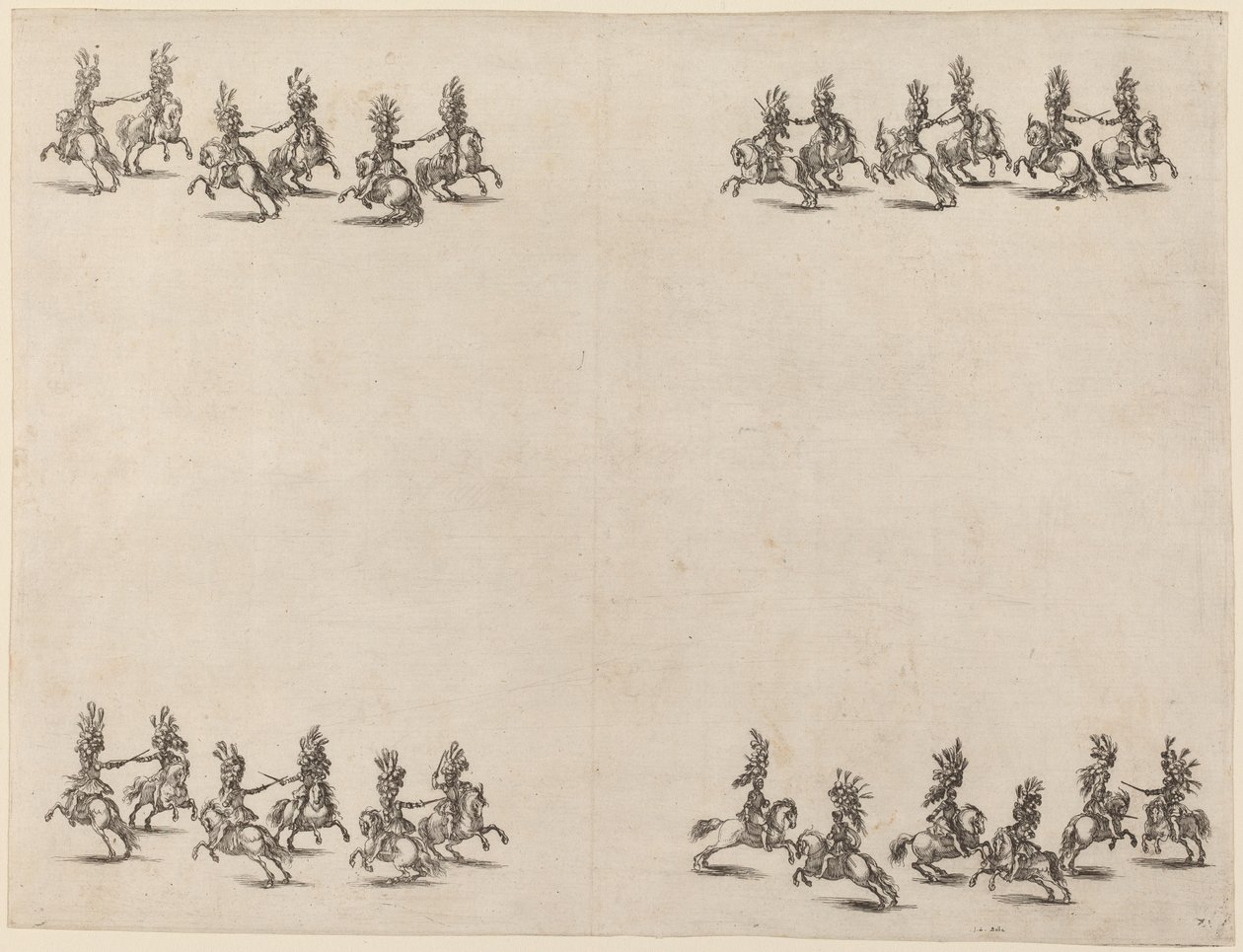 Kavalerer, der kæmper med sværd, 1652. af Stefano della Bella