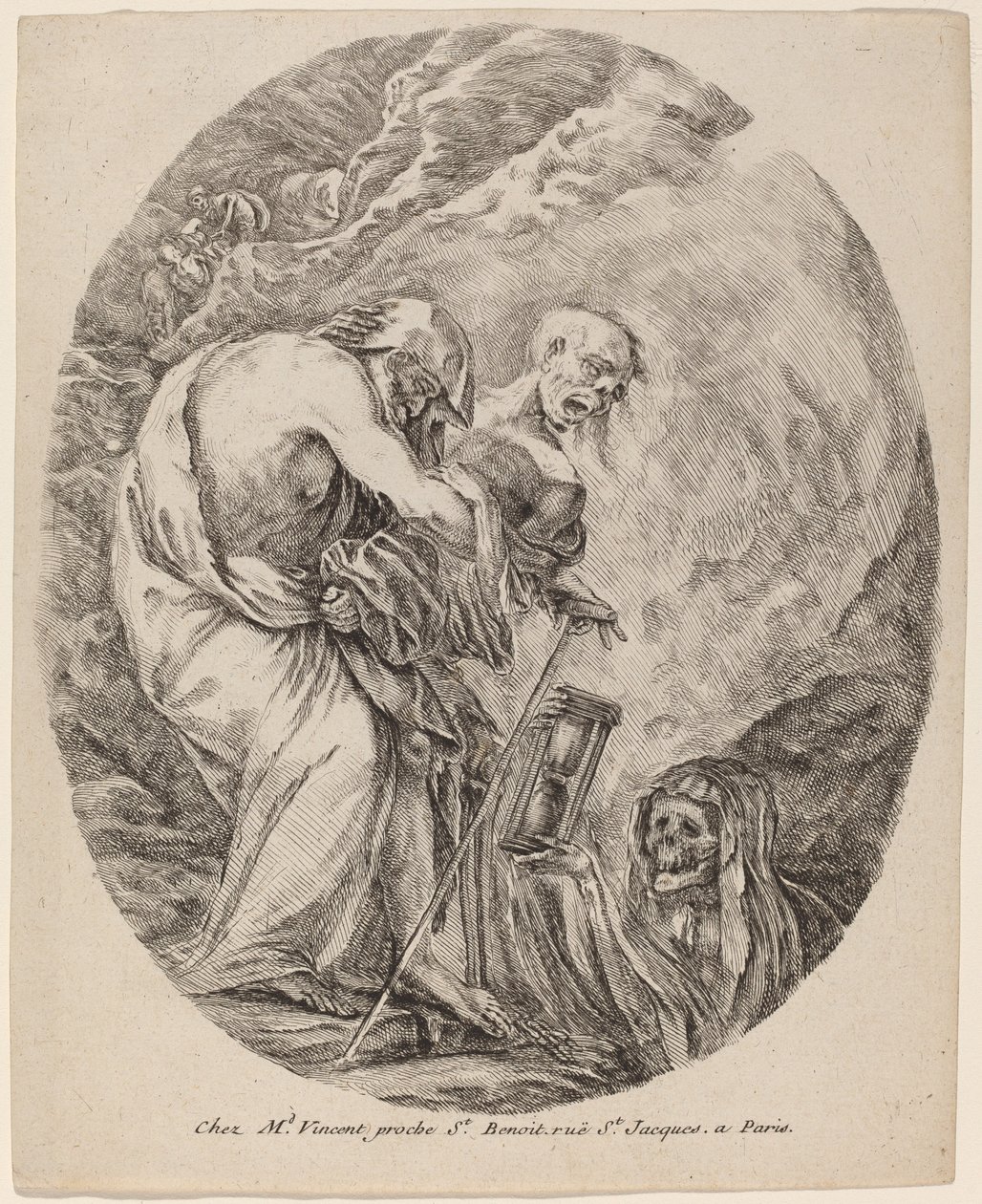 Død med en gammel mand, sandsynligvis 1648. af Stefano della Bella