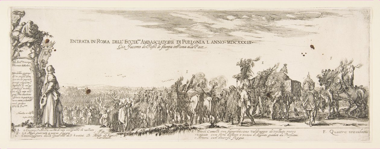 Den polske legations indtog i Rom, 1633. af Stefano della Bella