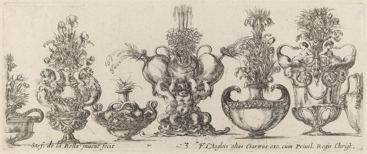 Fantastiske vaser af Stefano della Bella