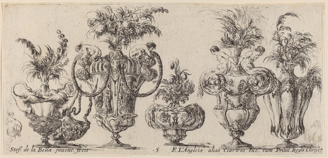 Fantastiske vaser, sandsynligvis 1646. af Stefano della Bella
