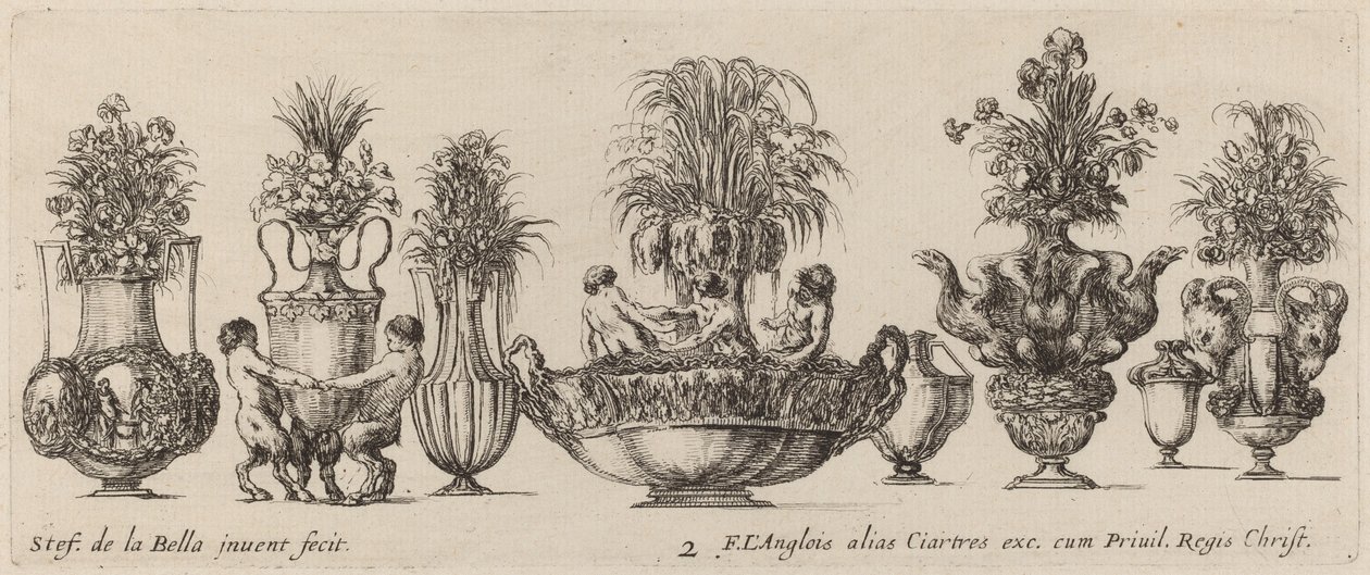 Fantastiske vaser, sandsynligvis 1646. af Stefano della Bella