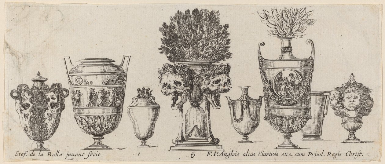 Fantastiske vaser, sandsynligvis 1646. af Stefano della Bella
