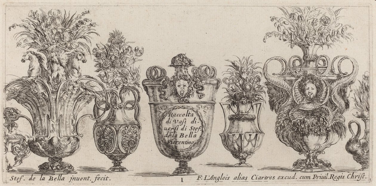 Fantastiske vaser, sandsynligvis 1646. af Stefano della Bella