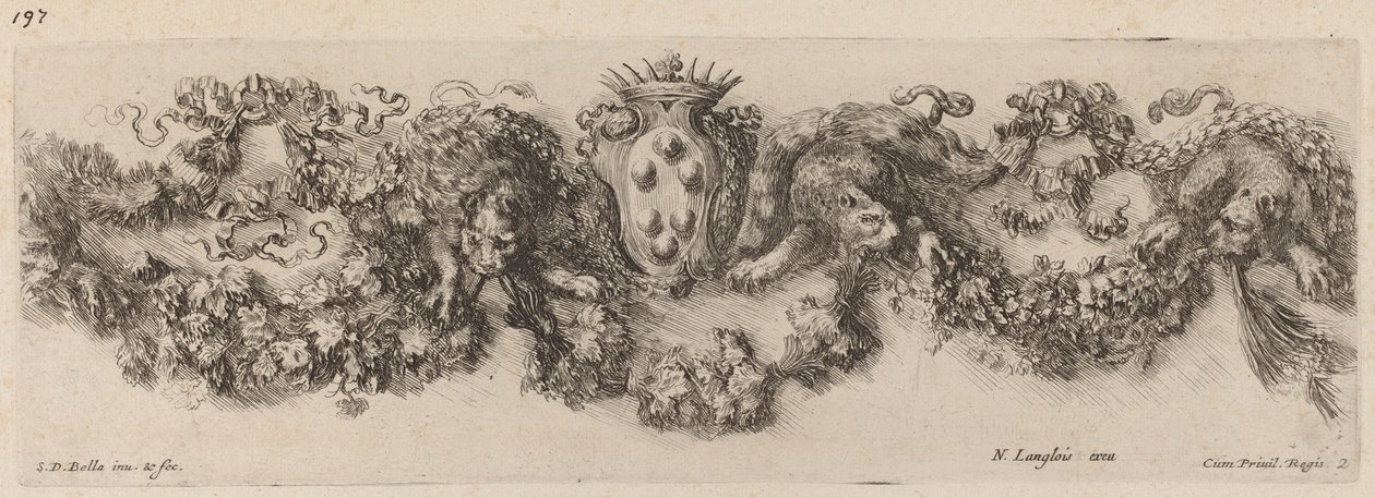 Feston med Medici-våbenskjold, sandsynligvis 1648. af Stefano della Bella