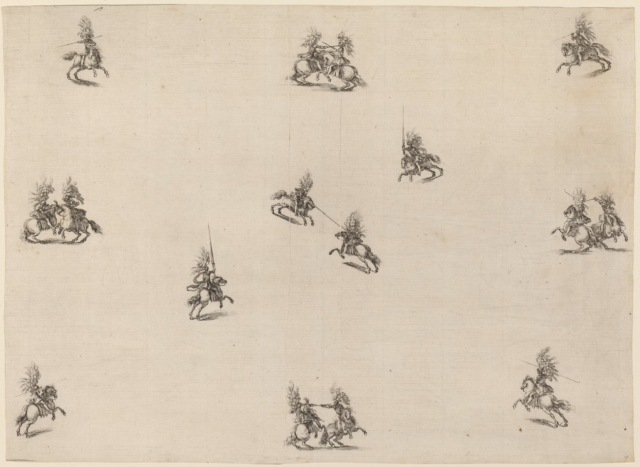 Fighting Cavaliers, 1652. af Stefano della Bella