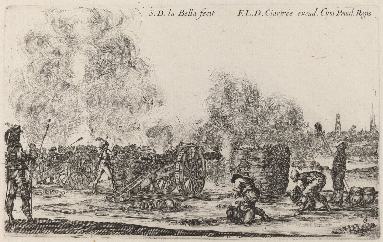 Affyring af kanonerne, ca. 1641. af Stefano della Bella