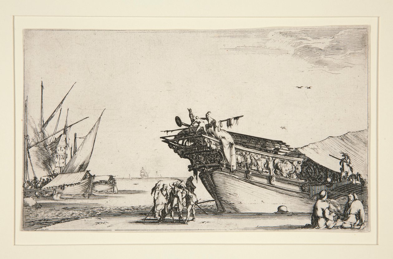 Havnescene fra en serie på otte marinesoldater, Dev. 813 af Stefano della Bella