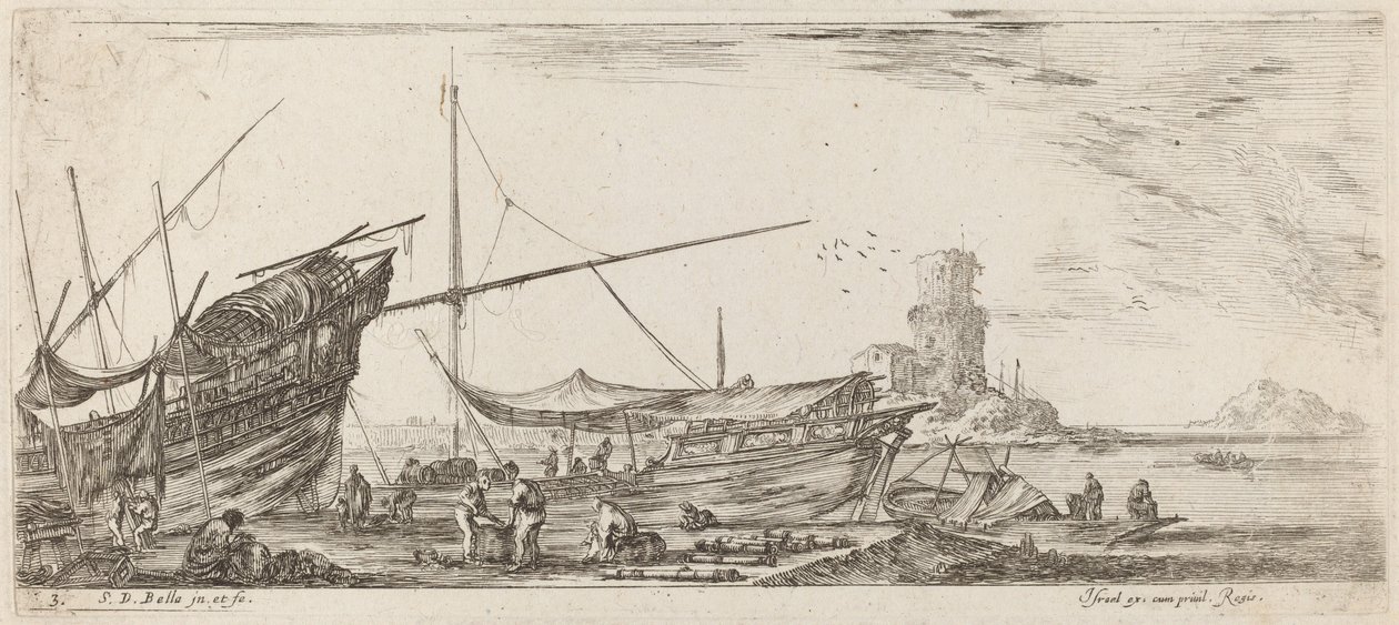 Havneudsigt, 1644. af Stefano della Bella