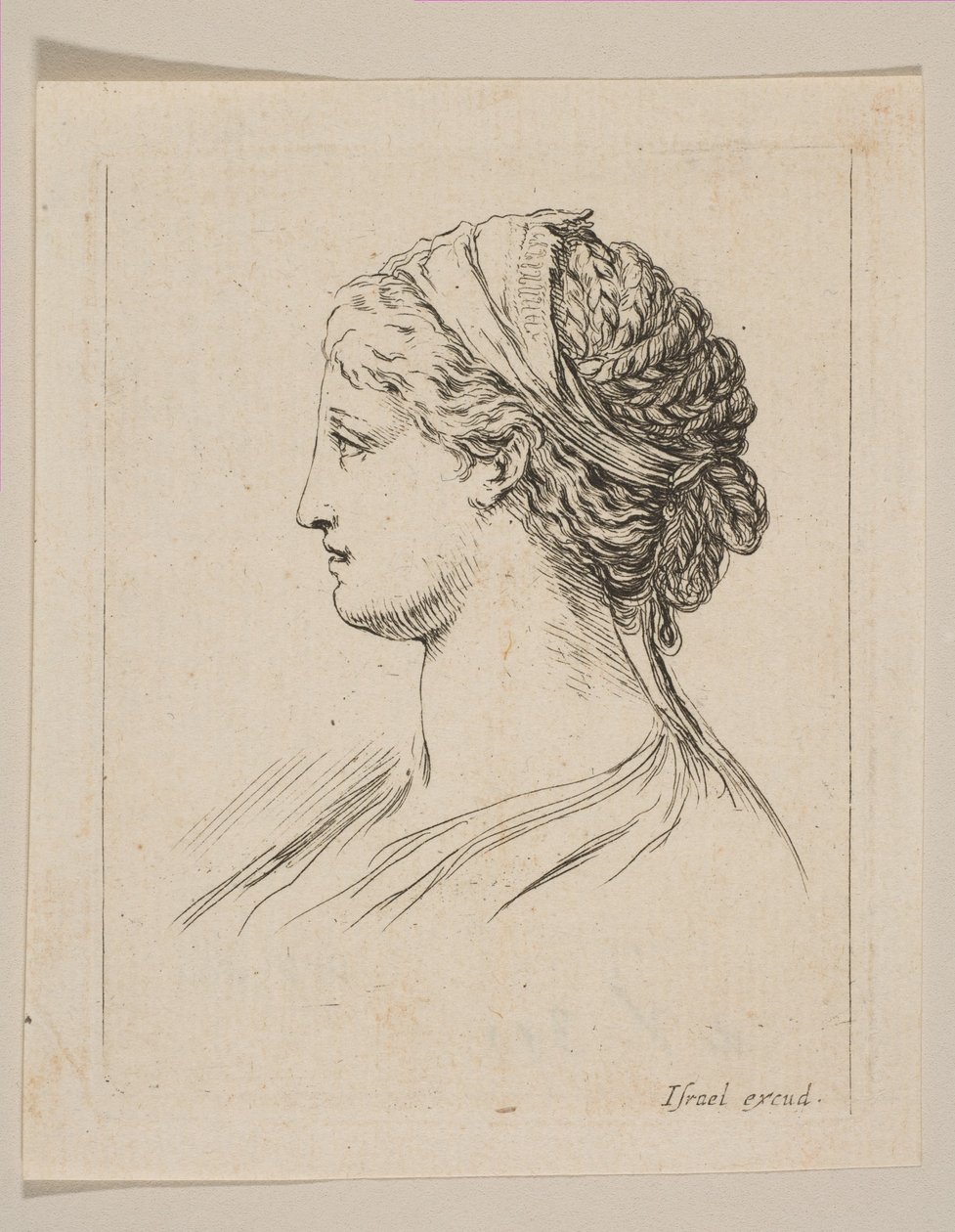 Head of a Woman in Profile, 1650. dani af Stefano della Bella
