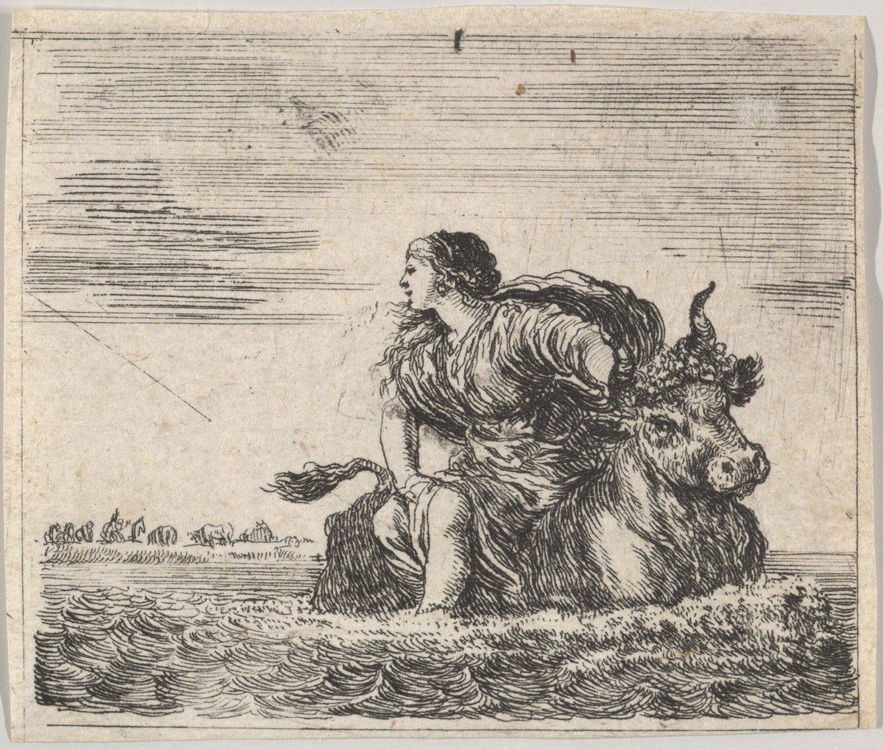 Jupiter og Europa, fra Game of Mythology Jeu de la Mythologie, 1644. af Stefano della Bella