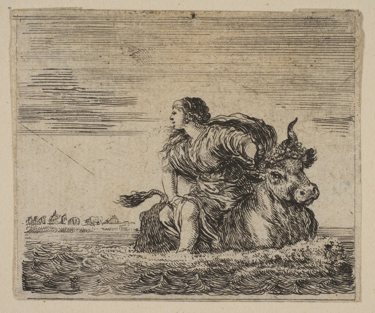 Jupiter og Europa, fra Game of Mythology Jeu de la Mythologie, 1644. af Stefano della Bella