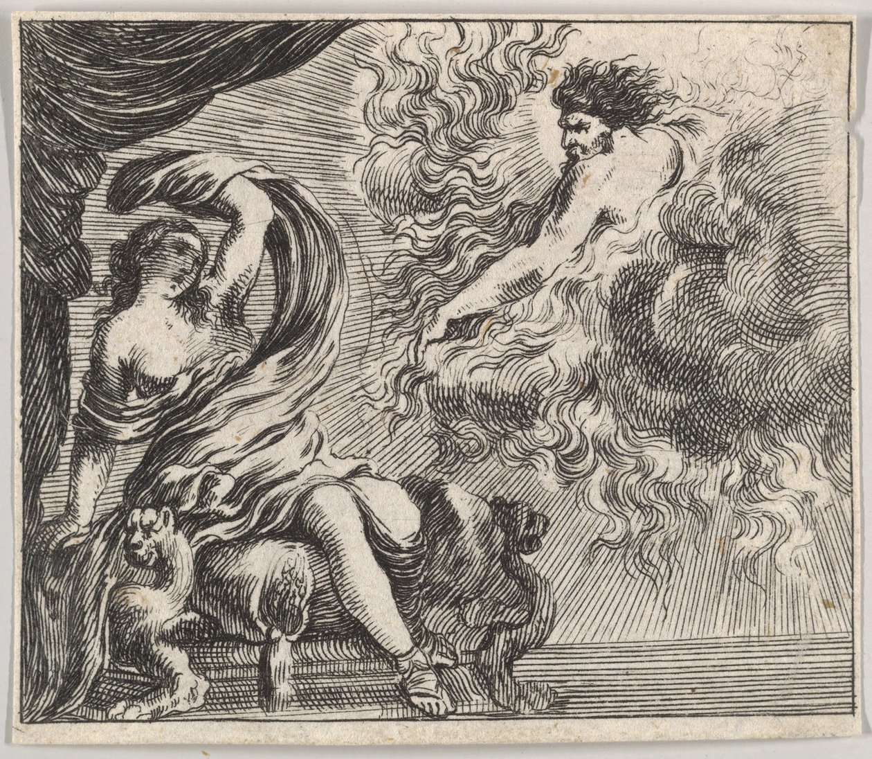 Jupiter og Semele, fra Game of Mythology Game of Mythology, af Stefano della Bella