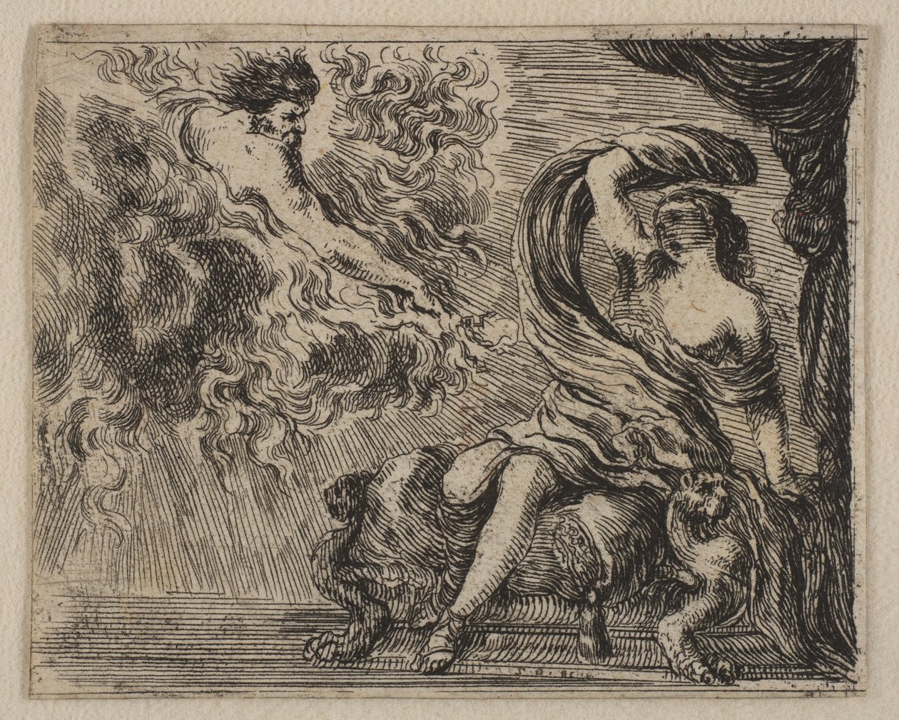 Jupiter og Semele, fra Game of Mythology Game of Mythology, af Stefano della Bella