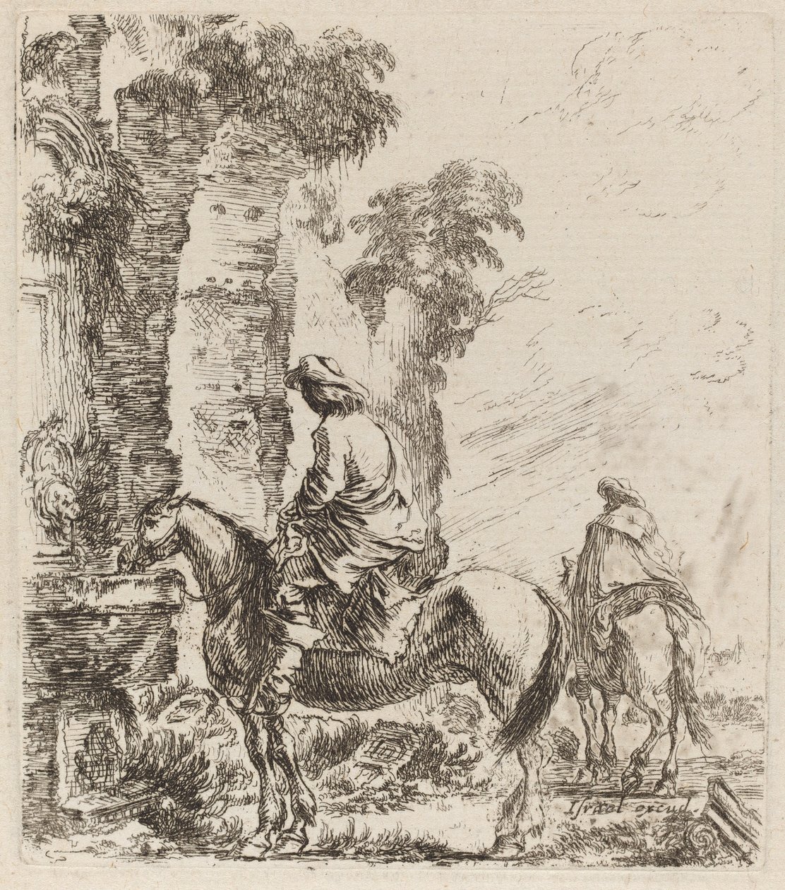 Landskab med Ryttere, 1646. af Stefano della Bella