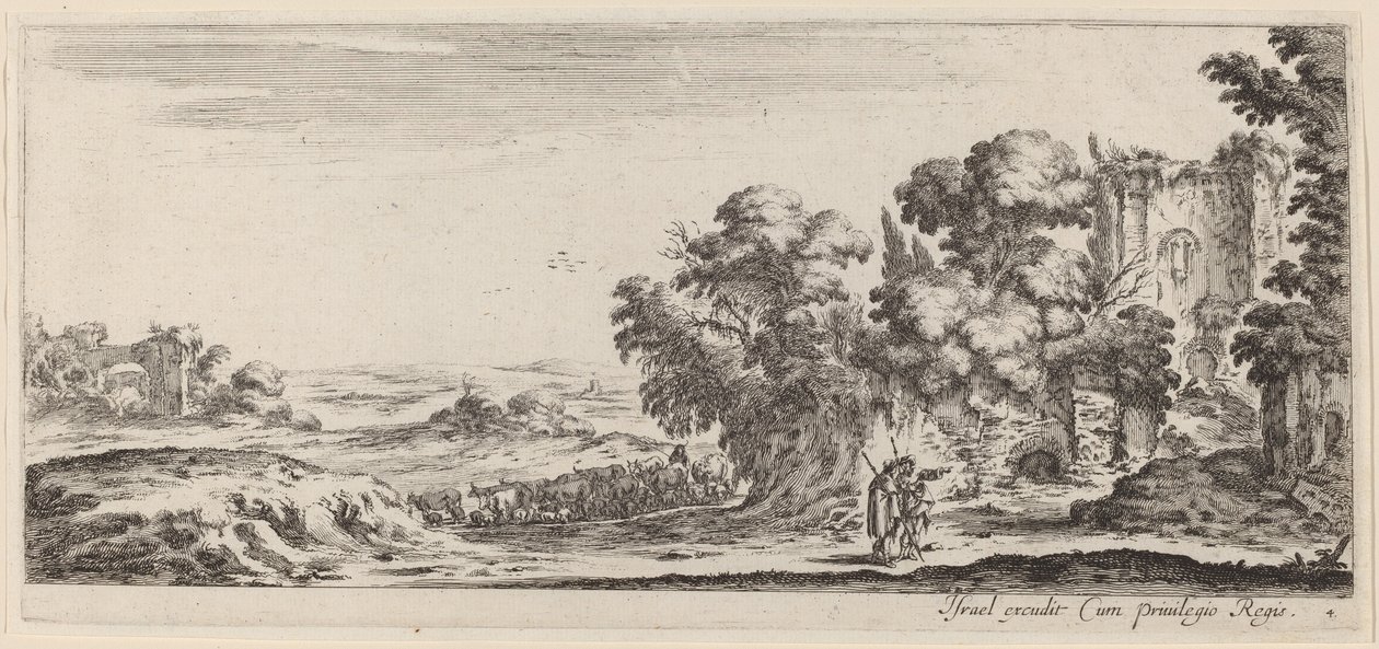 Landskab med ruiner, i eller før 1647. af Stefano della Bella