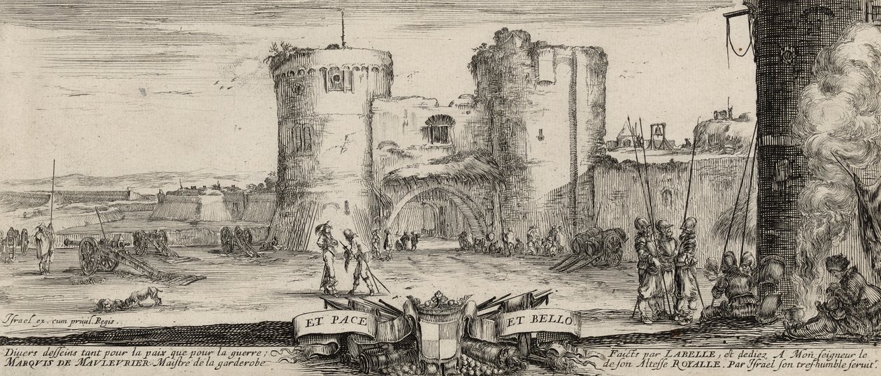 Lentree dune Forteresse (ætsning på bundet papir) af Stefano della Bella