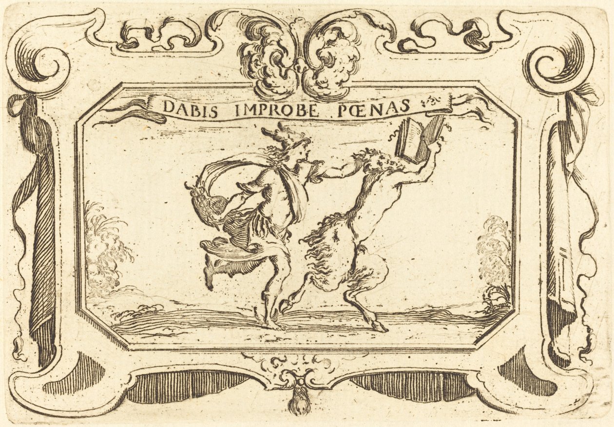 Merkur jagter en satyr, der holder en bog af Stefano della Bella