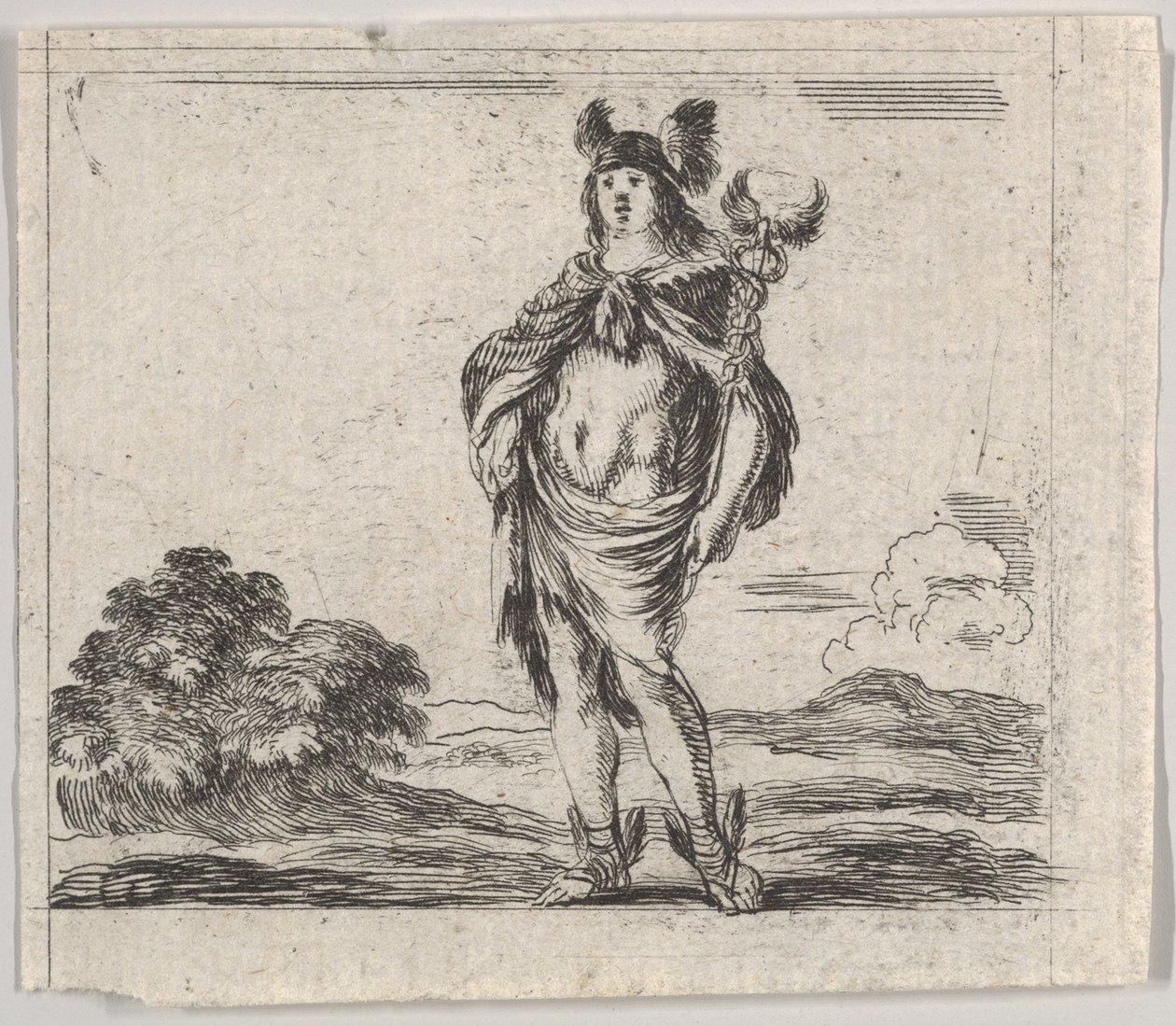 Mercury, fra Game of Mythology Jeu de la Mythologie, 1644. af Stefano della Bella