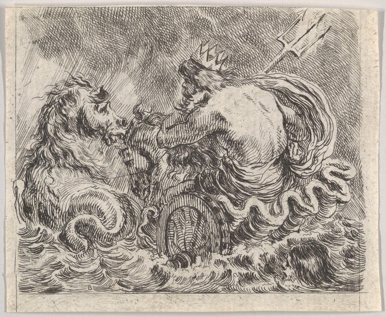 Neptun, fra Game of Mythology Game of Mythology, 1644. af Stefano della Bella
