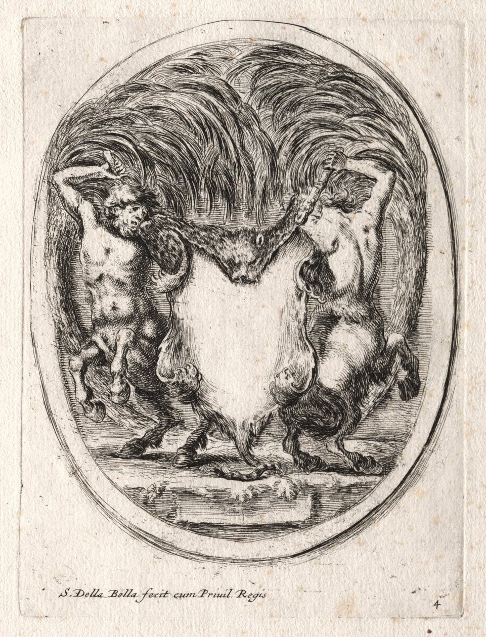 Ny model til en kartouche, 1647. af Stefano della Bella