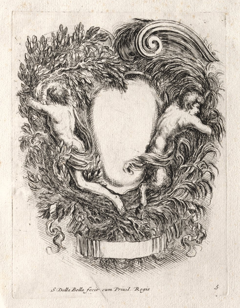 Ny model til en kartouche, 1647. af Stefano della Bella