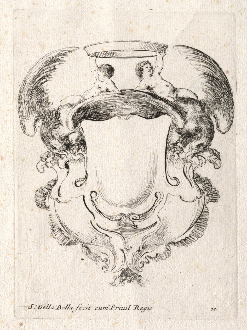 Ny model til en kartouche, 1647. af Stefano della Bella