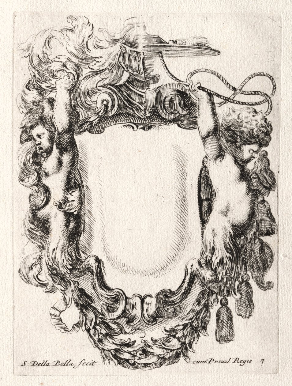 Ny model til en kartouche, 1647. af Stefano della Bella