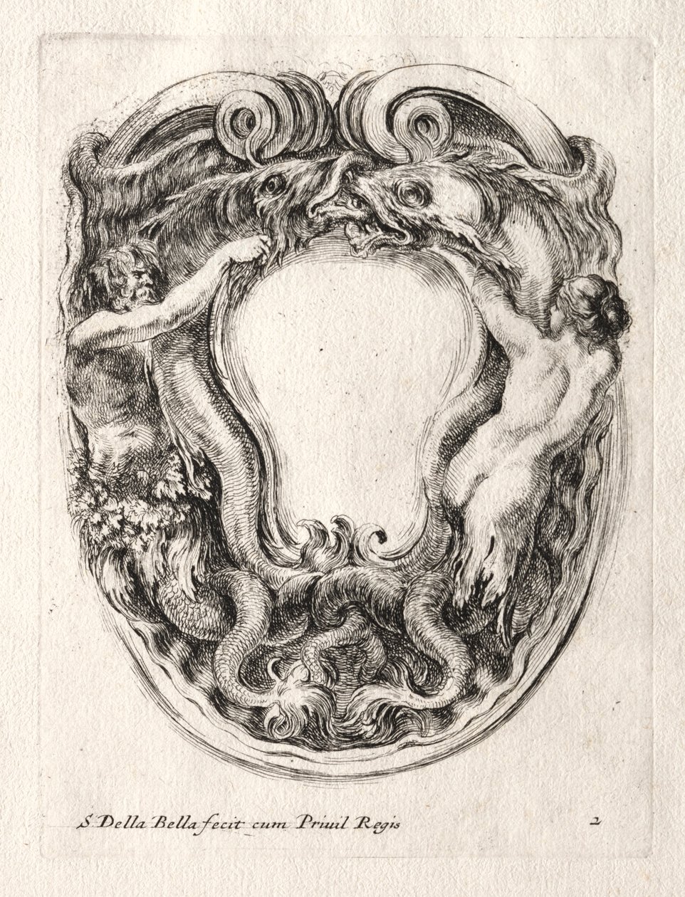 Ny model til en kartouche, 1647. af Stefano della Bella