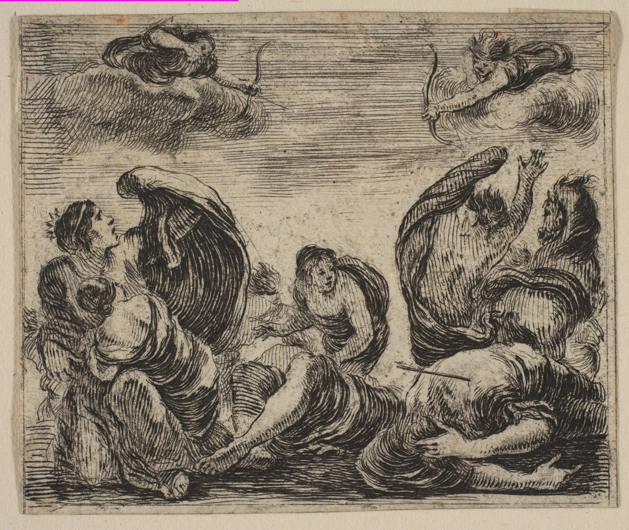 Niobe, fra Game of Mythology Game of Mythology, 1644. af Stefano della Bella