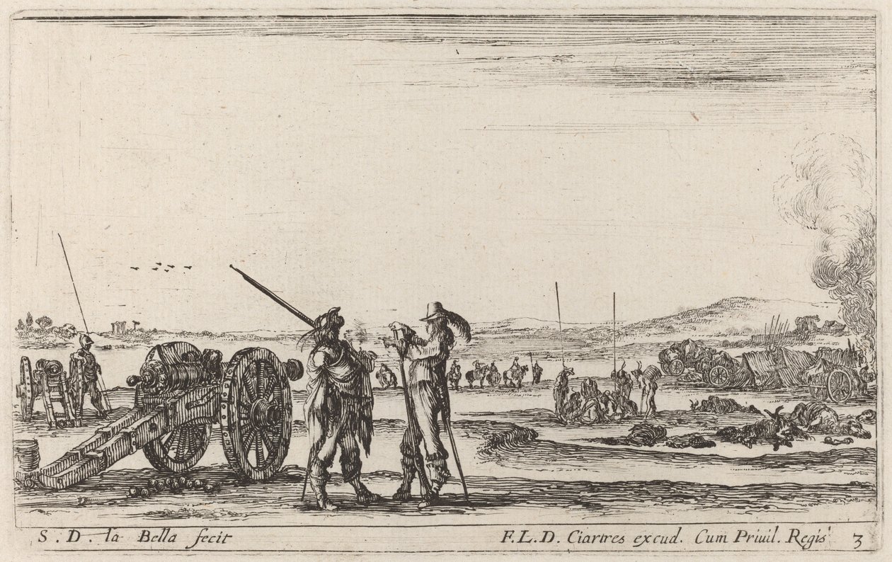 Officer, der giver ordrer til en vagtpost, c. 1641. af Stefano della Bella