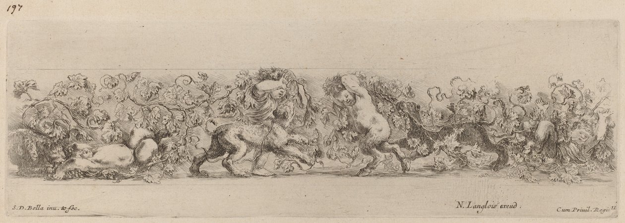 Prydfrise med vinranke, sandsynligvis 1648. af Stefano della Bella