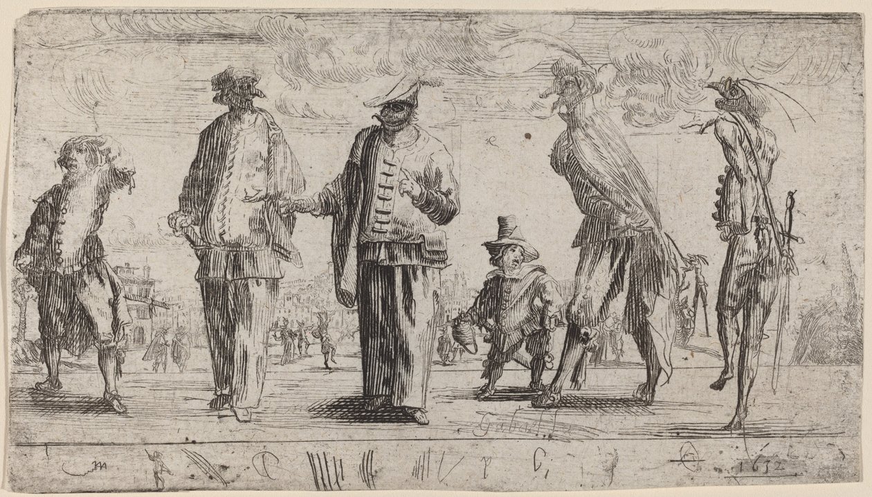 Pantaloons, 1632. af Stefano della Bella