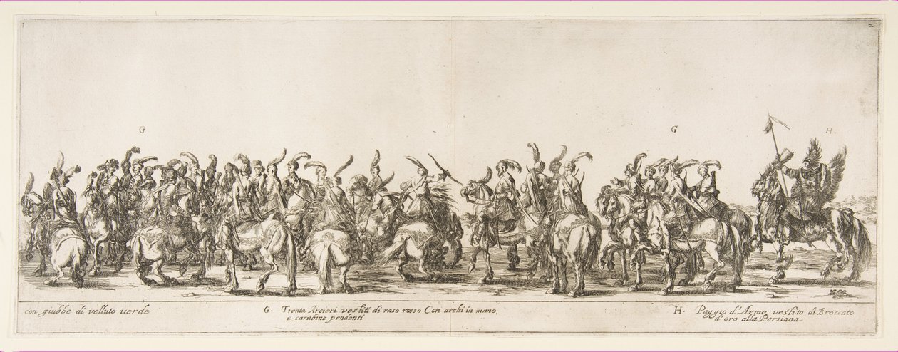 Del af indgangen til den polske legation G og H, 1633. af Stefano della Bella