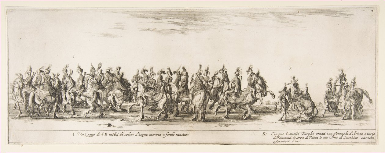 Del af indgangen til den polske legation I og K, 1633. af Stefano della Bella