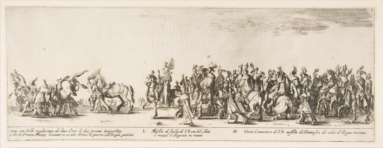 Del af indgangen til den polske legation L og M, 1633. af Stefano della Bella