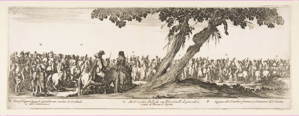 En del af indgangen til den polske legation N. O. P., 1633. af Stefano della Bella