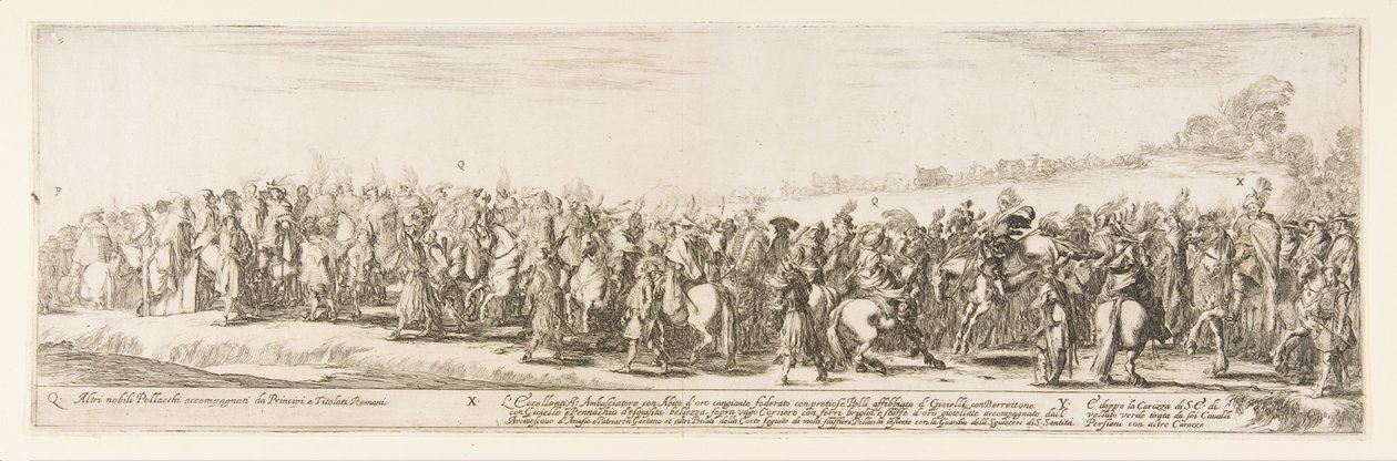 En del af indgangen til den polske legation Q.X.Y., 1633. af Stefano della Bella