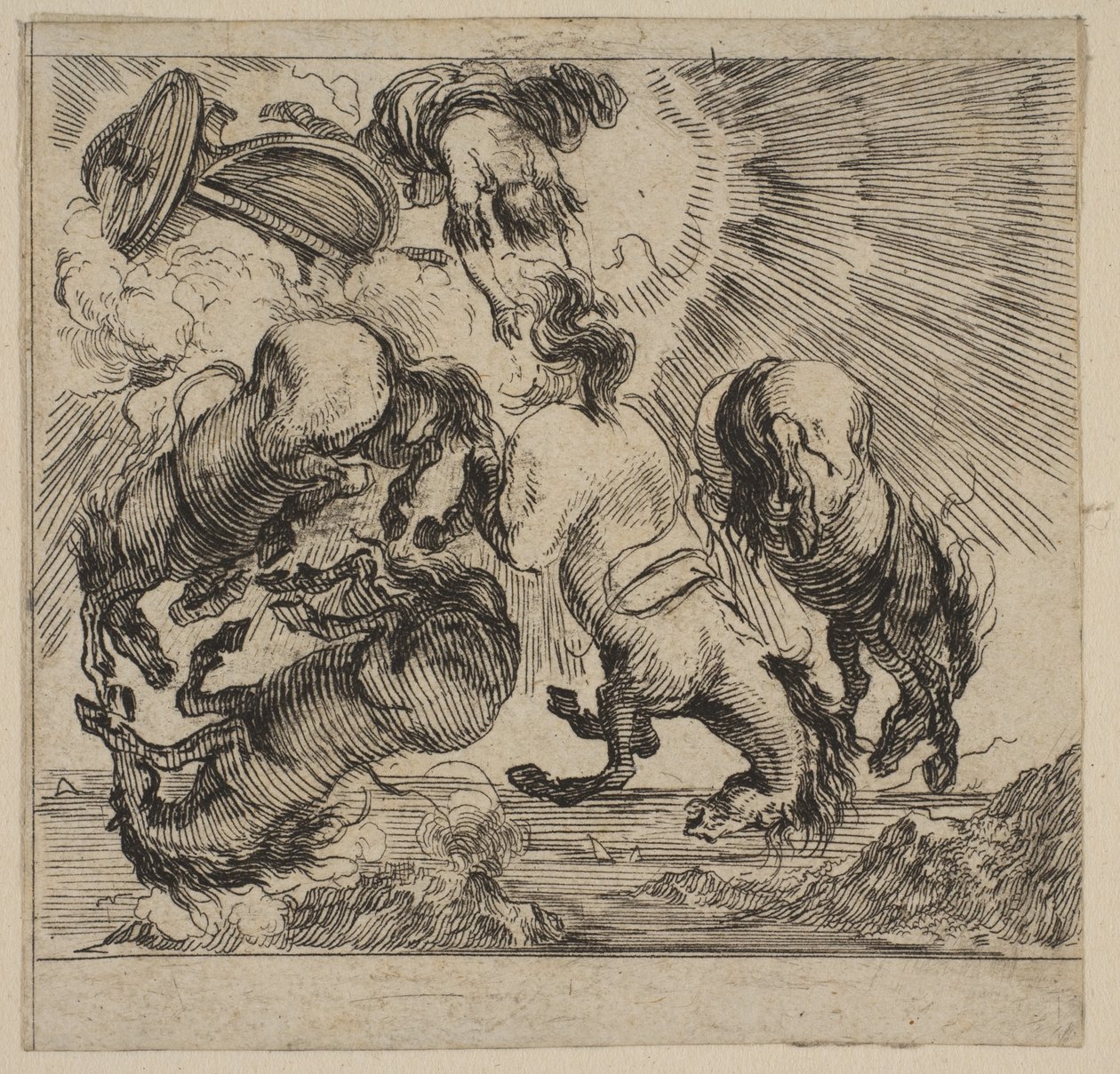 Phaeton, fra Game of Mythology Game of Mythology, 1644. af Stefano della Bella