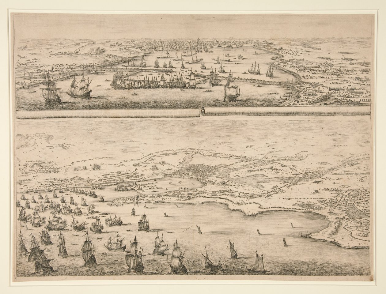 Plan for belejringen af ​​La Rochelle i 1628 af Stefano della Bella