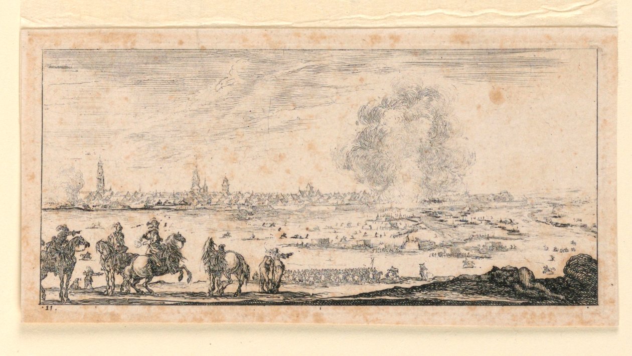 Plade 11, fra "Designs for Some Troop Conduct, Cannons and Attacks on Towns" af Stefano della Bella