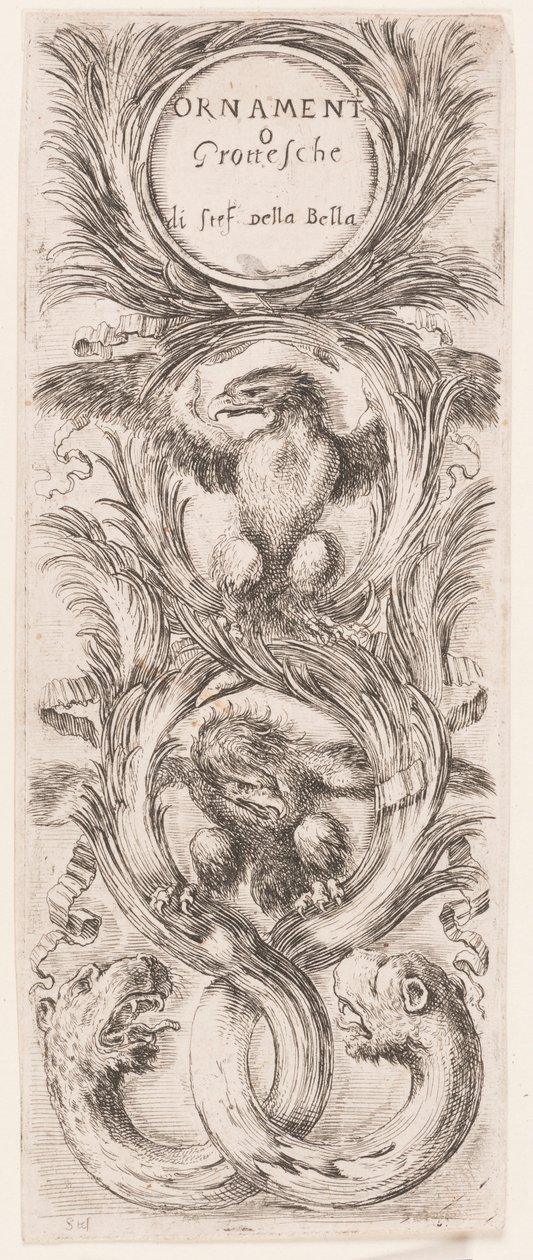 Tallerken, fra serien Ornamenti o grottesche (Ornamenter eller Grotesker) af Stefano della Bella